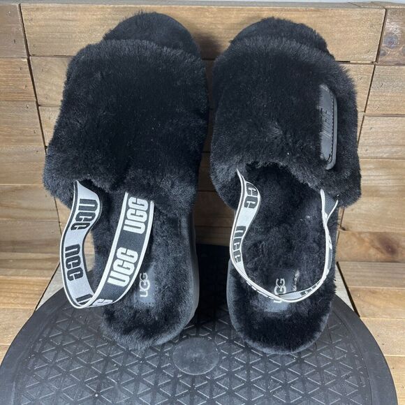 Ugg Women's Size US 6 Oh Yeah Black Slip On Slingback Slipper Slides - Picture 5 of 10